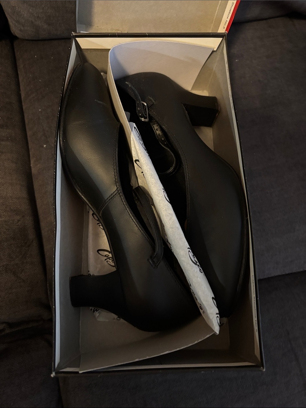 Capezio Black Mary Jane Low Block Heel Pumps